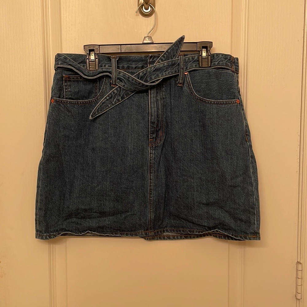 Madewell Tie Front Denim Skirt